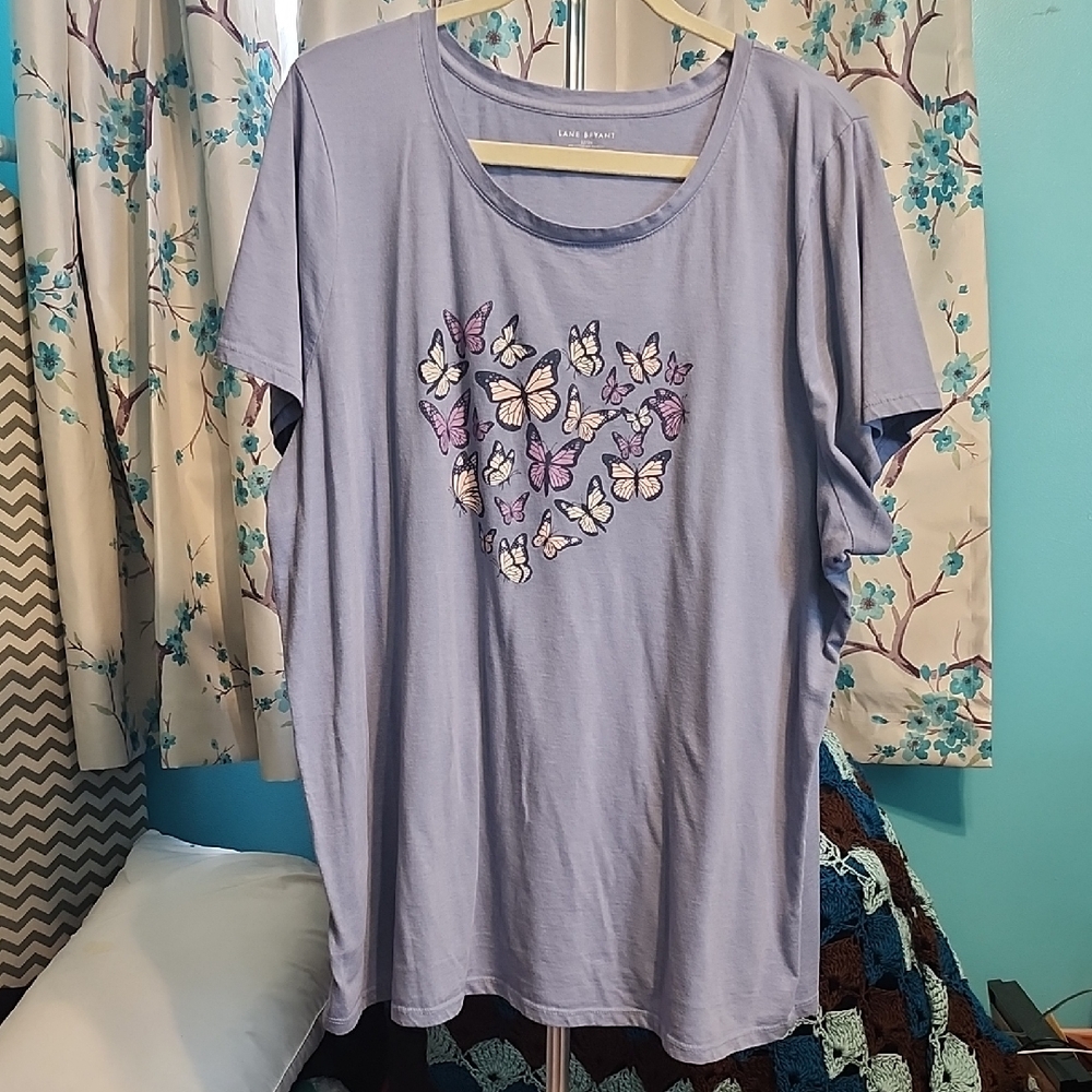 Lane Bryant Purple Butterfly Graphic Tee